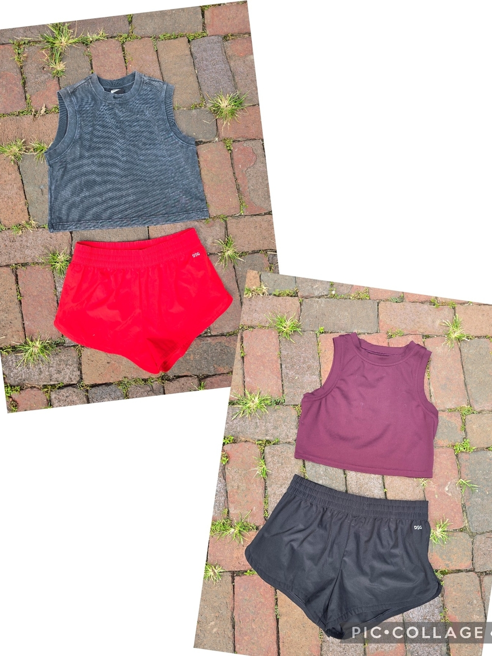 Nike Women's Muscle Tee Tank Tops in Charcoal Gray and Burgundy